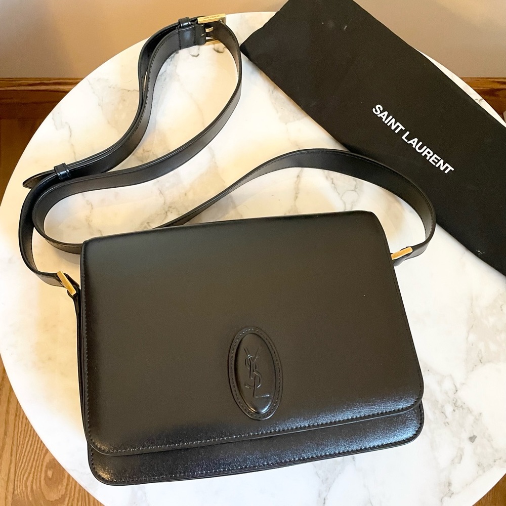 YSL SAINT LAURENT black leather crossbody purse NWT - Picture 2 of 14